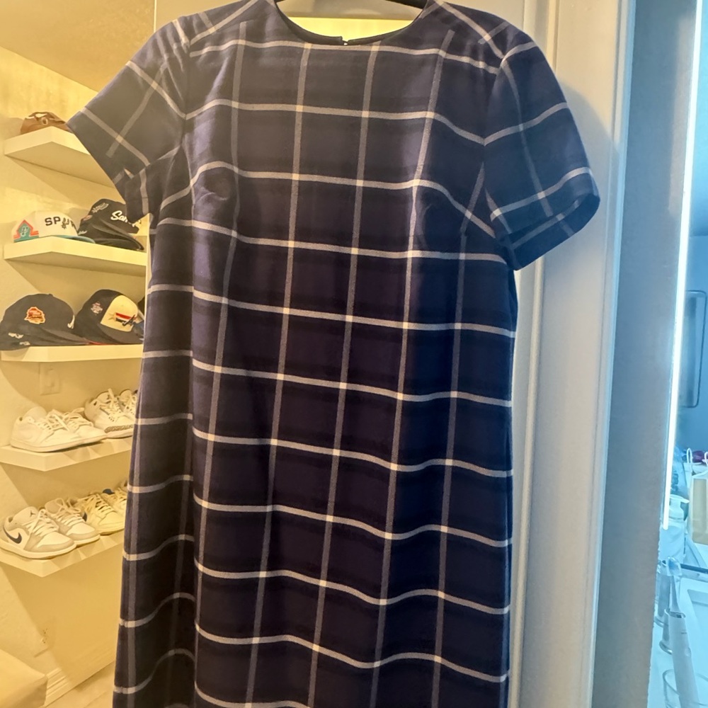 Banana Republic Navy Plaid Dress